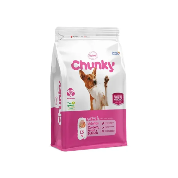 Chunky Adulto Cordero, Arroz, Salmón 1.5 Kg