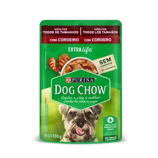 HTTcrdro Dog Chow Adulto Todos los Tamaños Cordero 100 Gr
