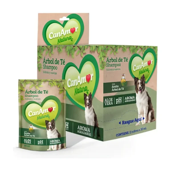 SHAMPOO-ArbolTe-X-12UND CanAmor Shampoo Árbol de Te Sobre<br>30 ml