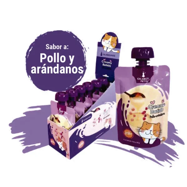 Creamy Pollo arandanos Creamy Batido Gato - Pollo y Arándanos 80 Gr