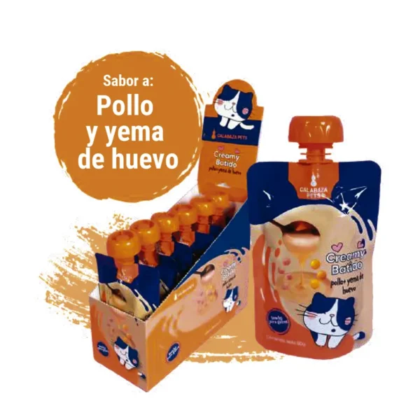 Creamy Batido Gato - Pollo y Yema de huevo 80 Gr