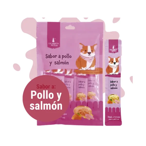Cremoso Perro Pollo y Salmón 5 Und